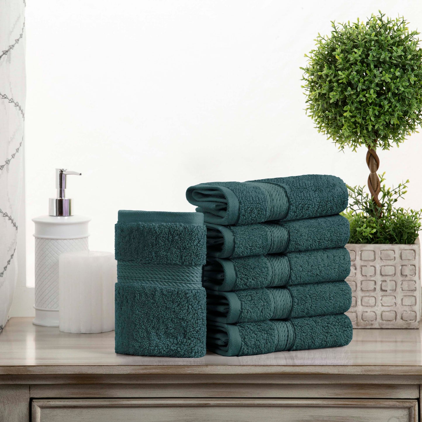 Madison Egyptian Cotton Pile Plush Heavyweight Face Towel Set of 6