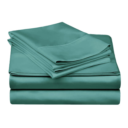 Egyptian Cotton 300 Thread Count Solid Deep Pocket Sheet Set - Teal