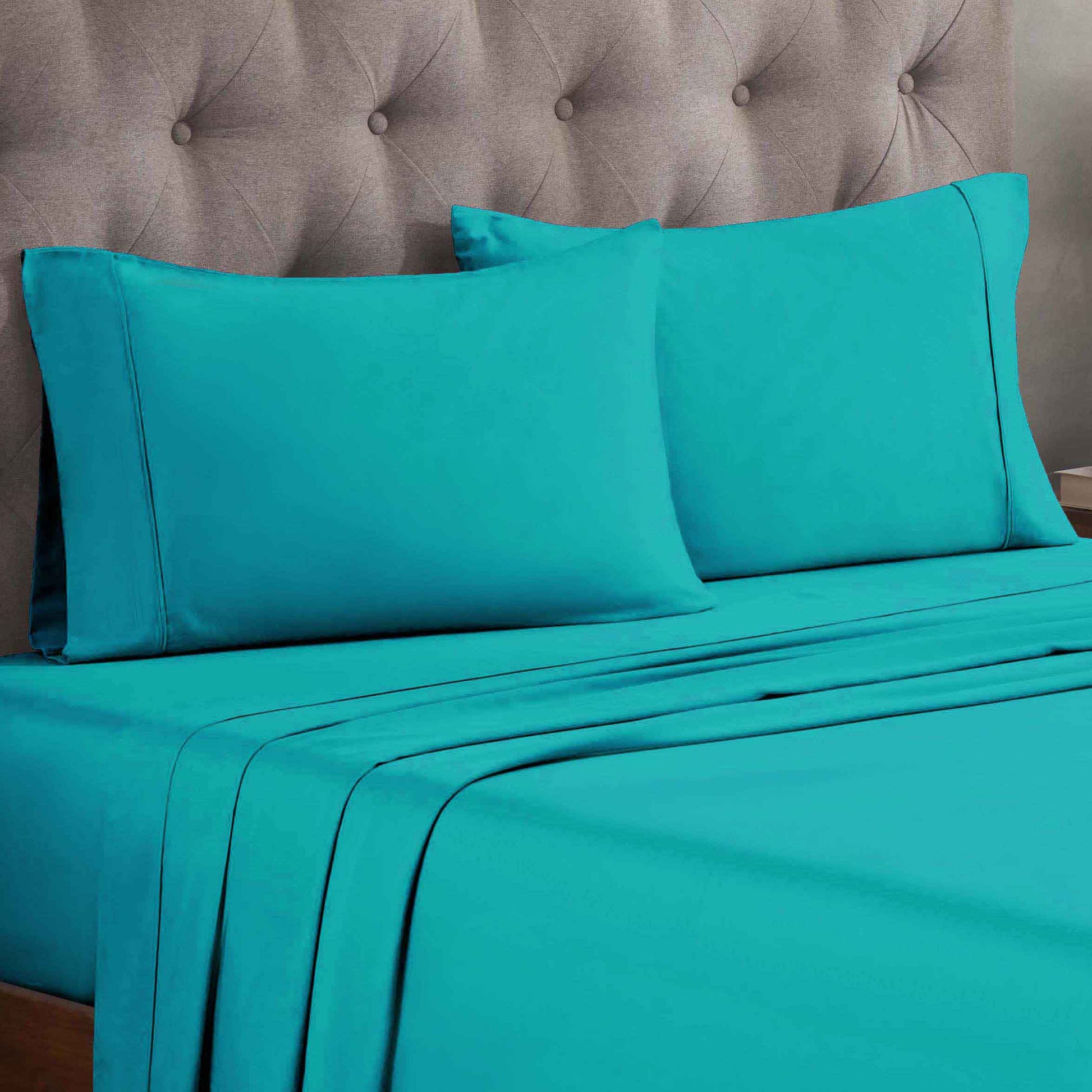 Egyptian Cotton 300 Thread Count Solid Deep Pocket Sheet Set - Teal