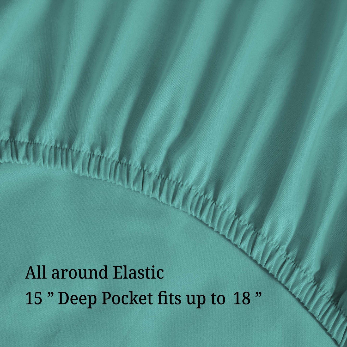 Egyptian Cotton 300 Thread Count Solid Deep Pocket Sheet Set - Teal