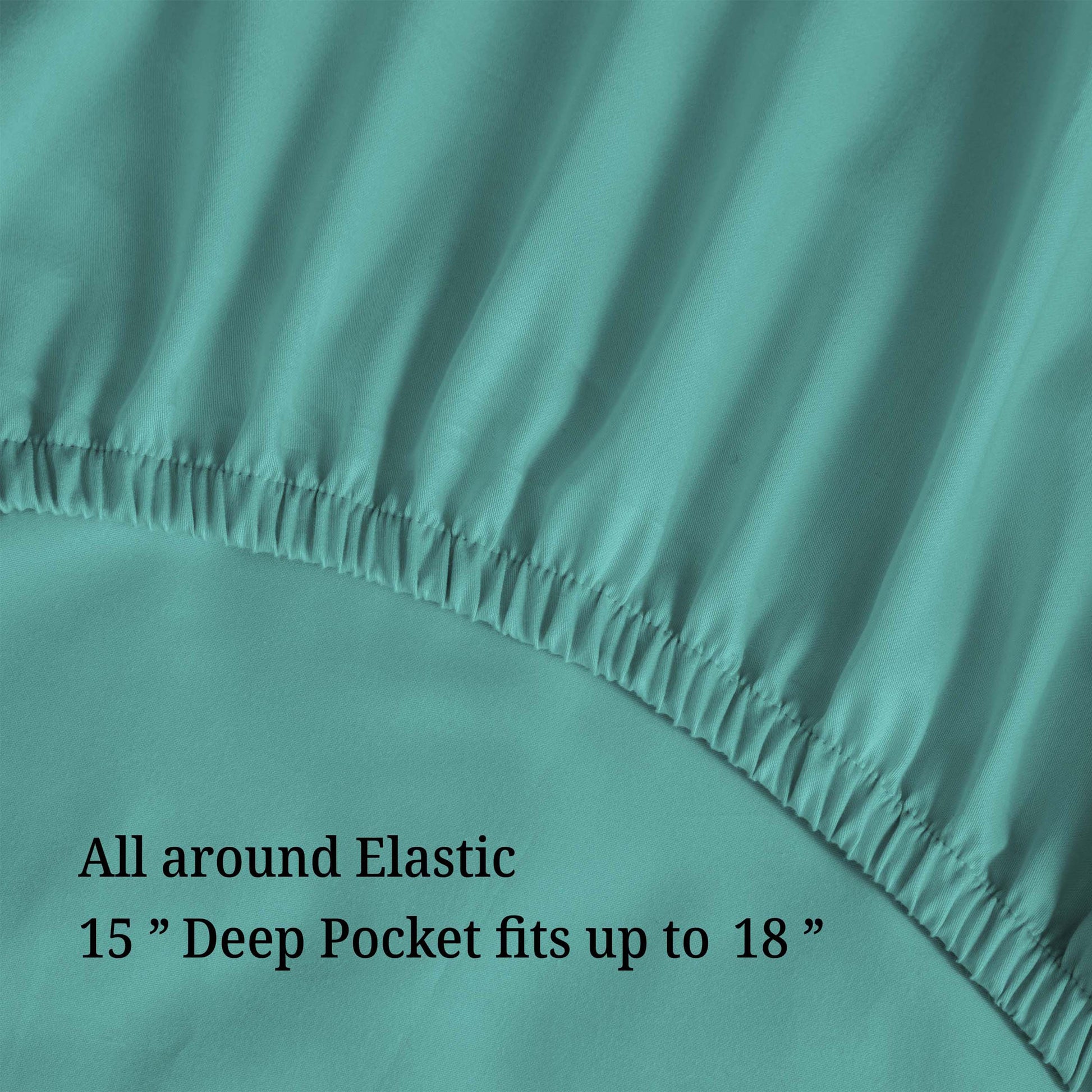 Egyptian Cotton 300 Thread Count Solid Deep Pocket Sheet Set - Teal