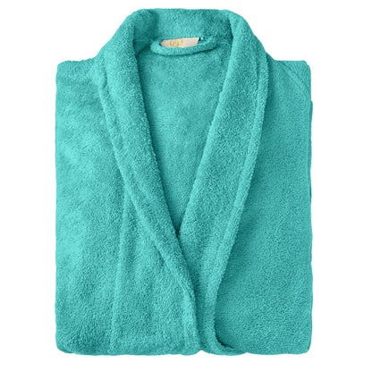 Cotton Ultra-Soft Terry Adult Unisex Lightweight Luxury Bathrobe - Teal