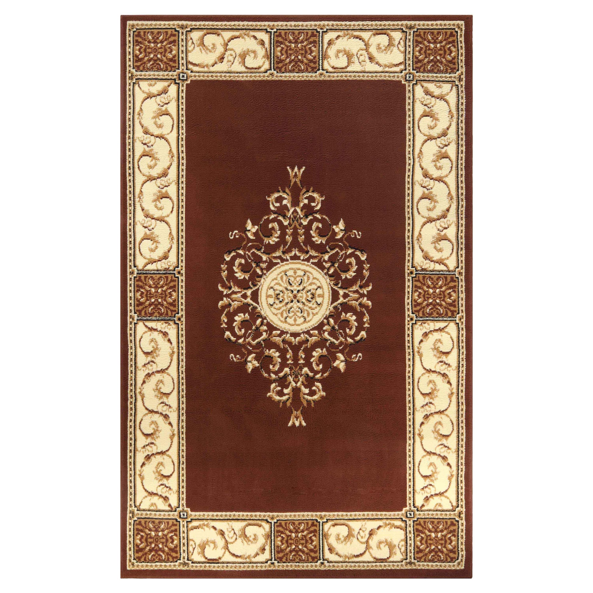 Oversized Medallion Modern Bohemian Indoor Area Rug or Runner Rug - Toffee