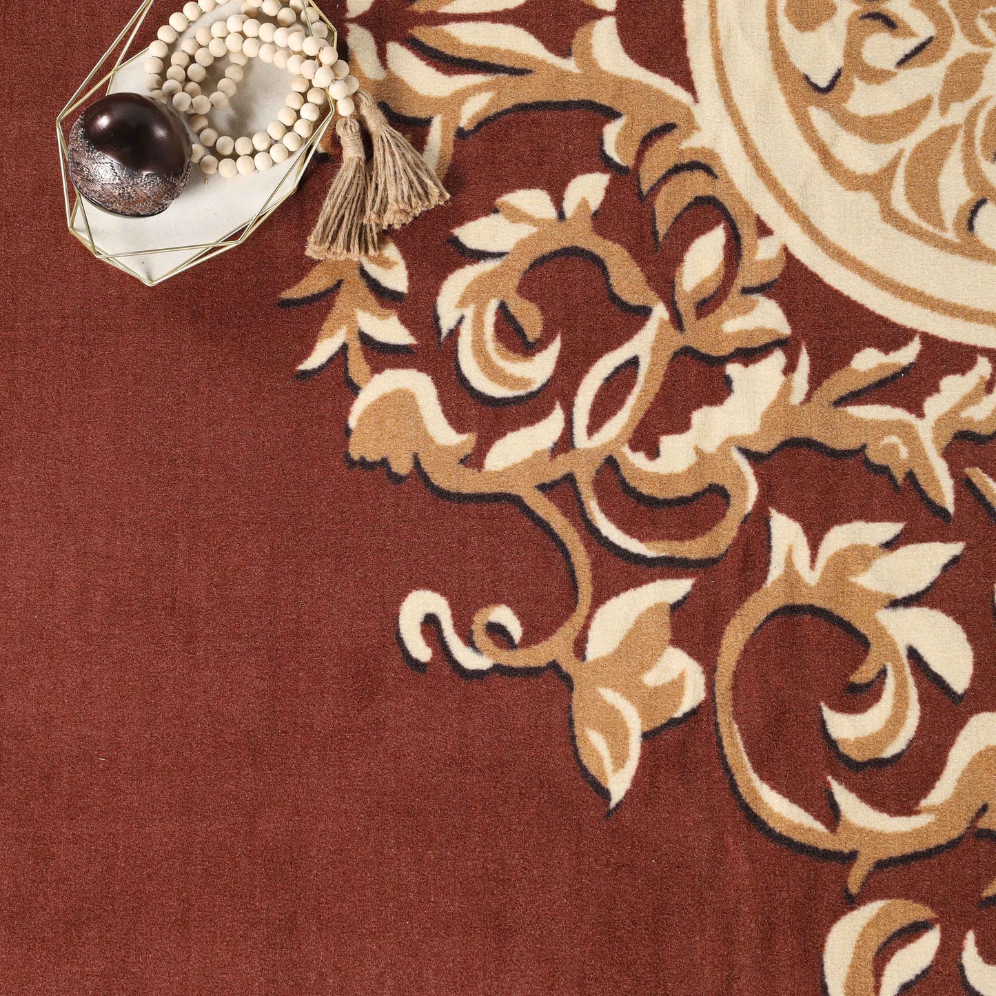 Oversized Medallion Modern Bohemian Indoor Area Rug or Runner Rug - Toffee