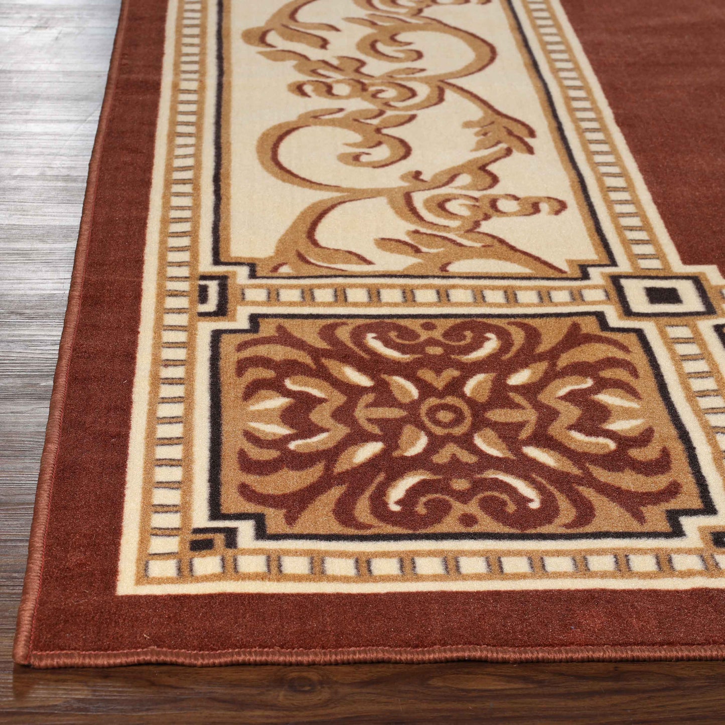 Oversized Medallion Modern Bohemian Indoor Area Rug or Runner Rug - Toffee