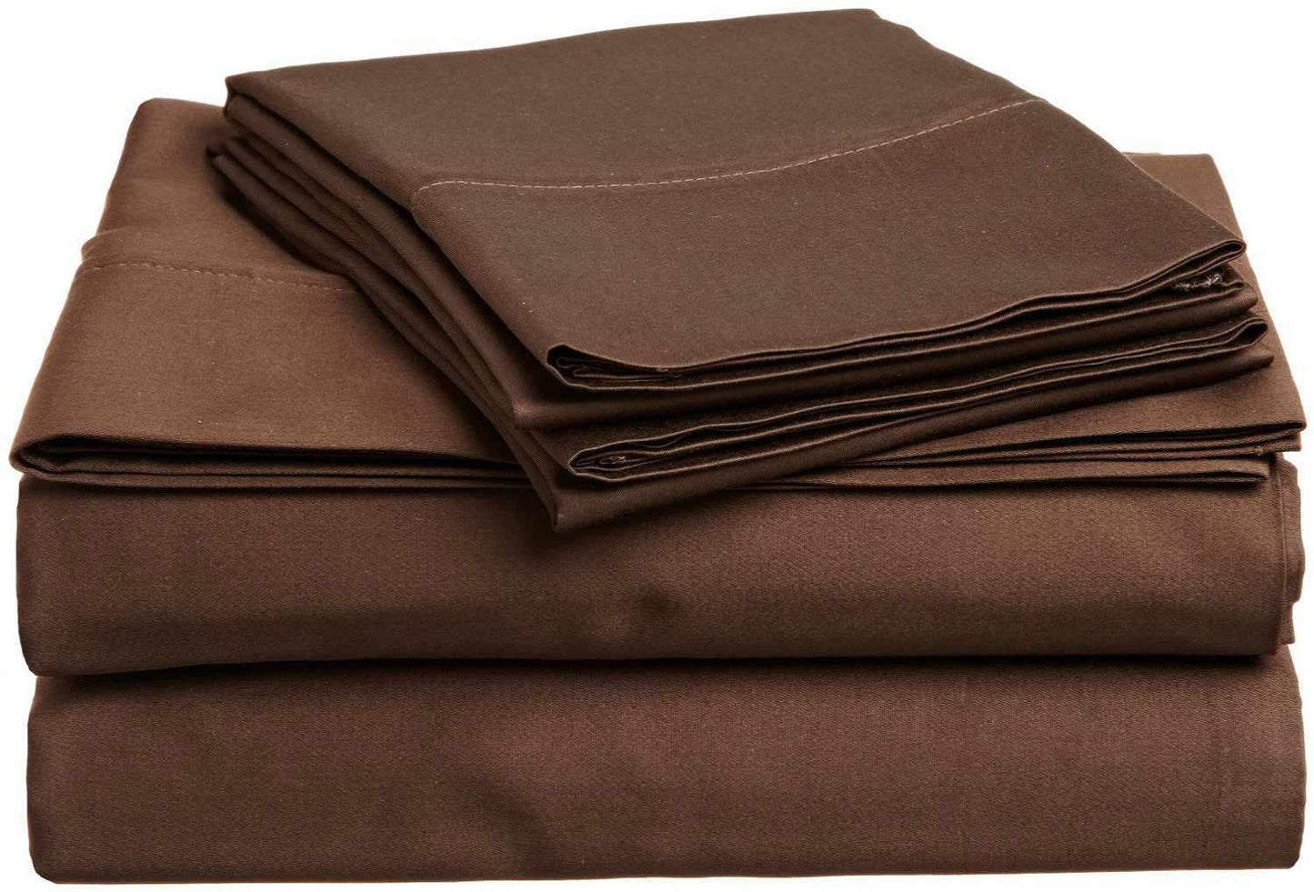 Superior Traditional 300-Thread Count Solid Egyptian Cotton Waterbed Sheet Set  -Mocha