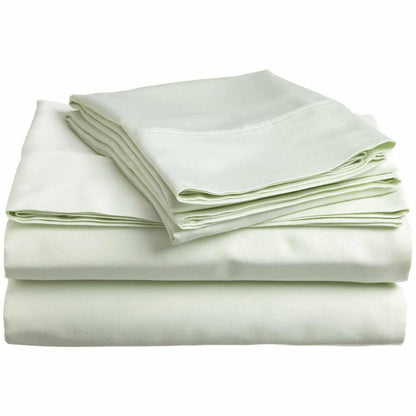 Superior Traditional 300-Thread Count Solid Egyptian Cotton Waterbed Sheet Set  - Mint