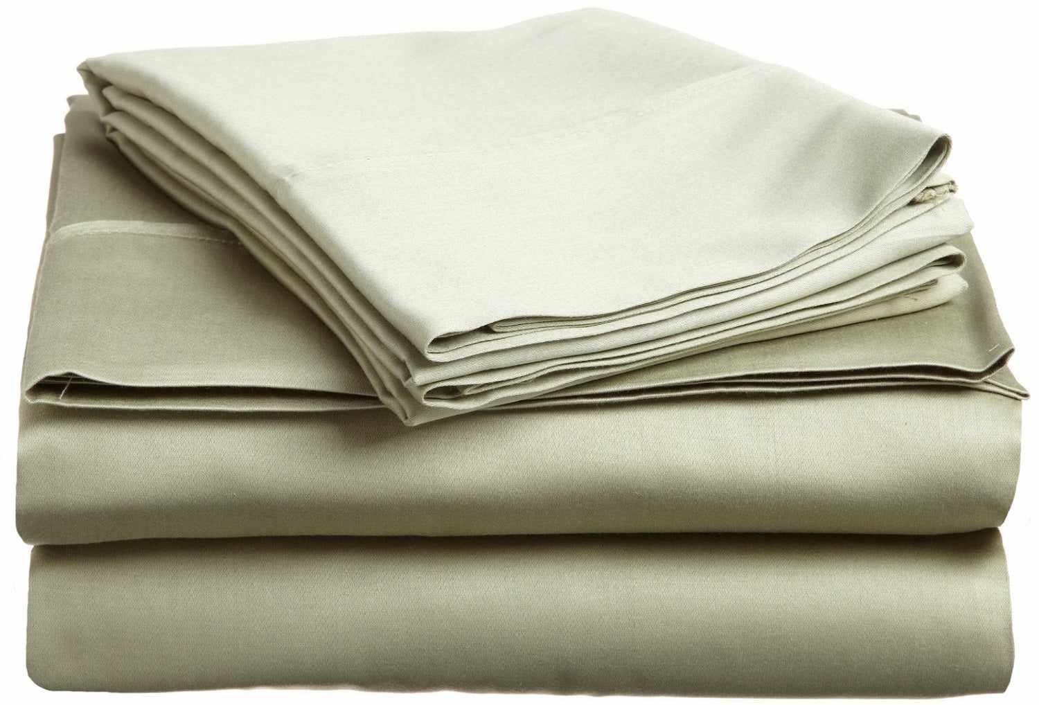 Superior Traditional 300-Thread Count Solid Egyptian Cotton Waterbed Sheet Set  - -Sage
