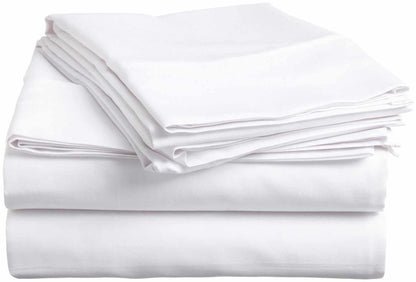 Superior Traditional 300-Thread Count Solid Egyptian Cotton Waterbed Sheet Set  -White