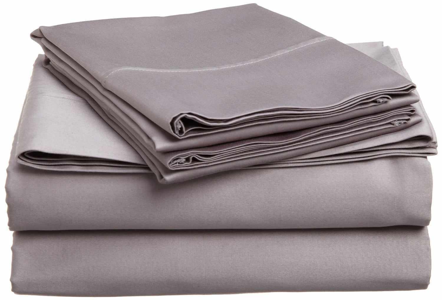 Superior Traditional 300-Thread Count Solid Egyptian Cotton Waterbed Sheet Set - Grey