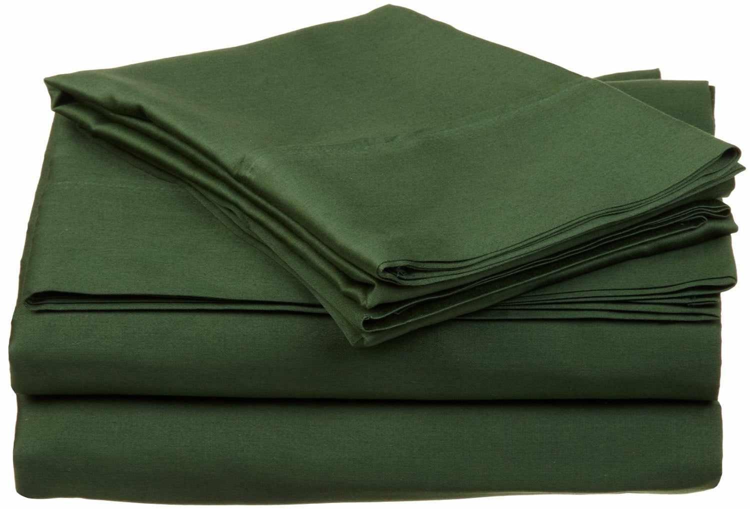 Superior Traditional 300-Thread Count Solid Egyptian Cotton Waterbed Sheet Set - Hunter Green