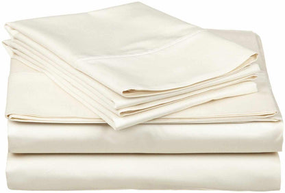 Superior Traditional 300-Thread Count Solid Egyptian Cotton Waterbed Sheet Set - Ivory