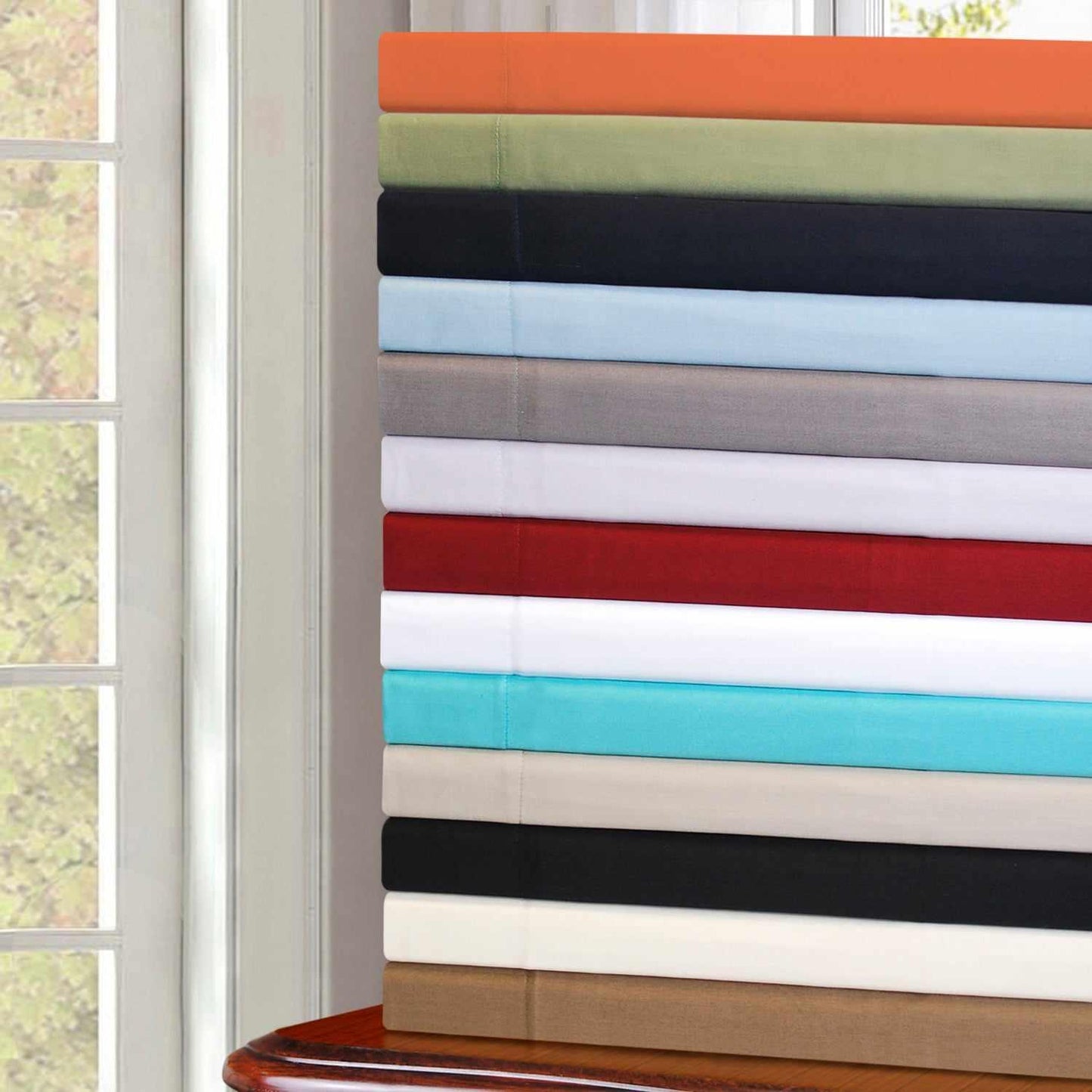 Superior Traditional 300-Thread Count Solid Egyptian Cotton Waterbed Sheet Set - Coral