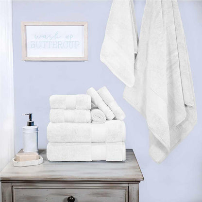  Superior Premium Turkish Cotton Assorted 9-Piece Towel Set - White