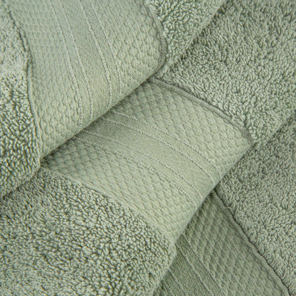  Superior Premium Turkish Cotton Assorted 9-Piece Towel Set - Olive Green