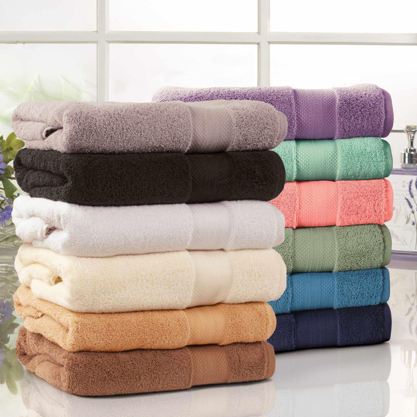  Superior Premium Turkish Cotton Assorted 9-Piece Towel Set - Black
