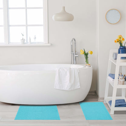 Lined 100% Cotton 1000 GSM 2-Piece Bath Mat Set - Turquoise