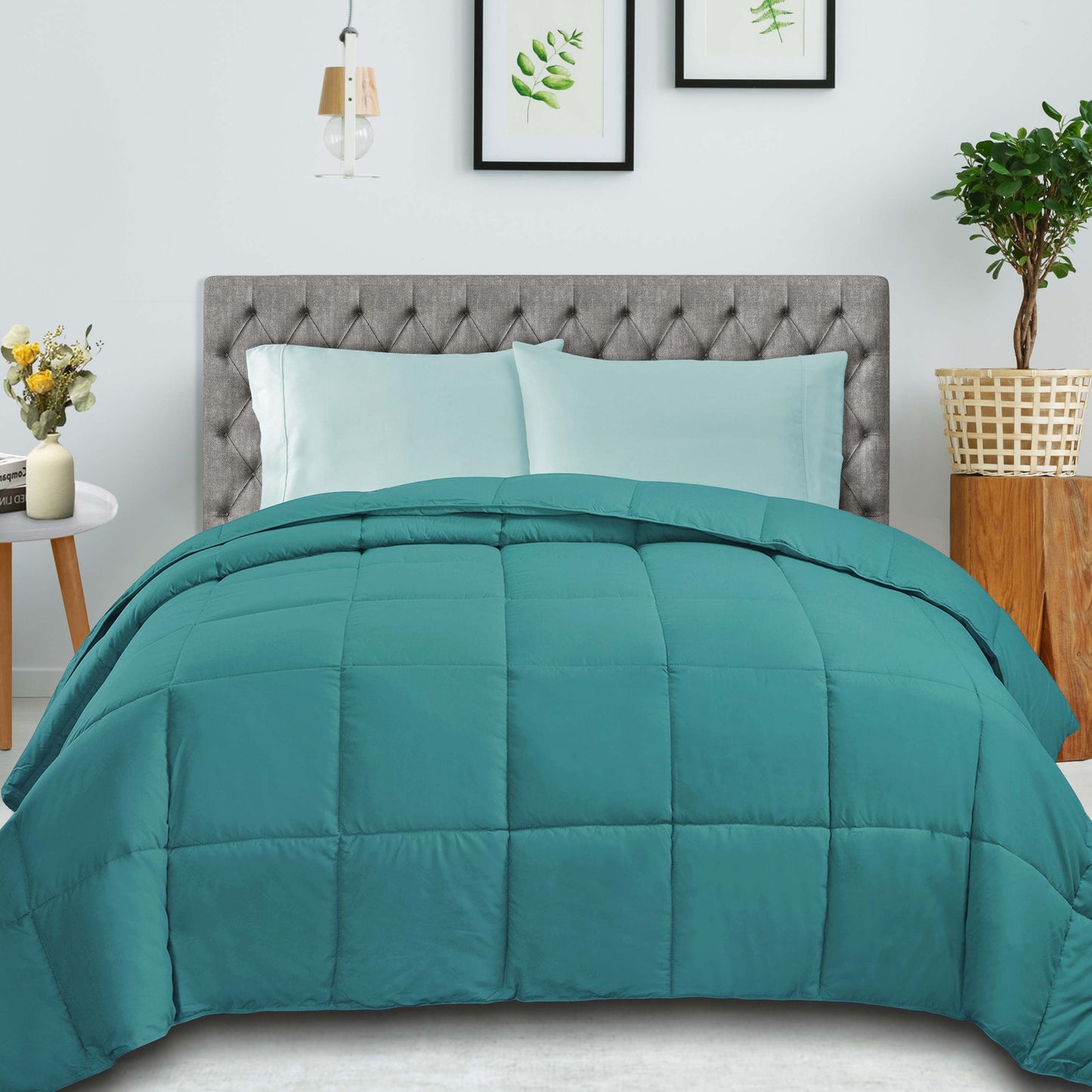 Classic All-Season Reversible Down Alternative Comforter - Turquoise