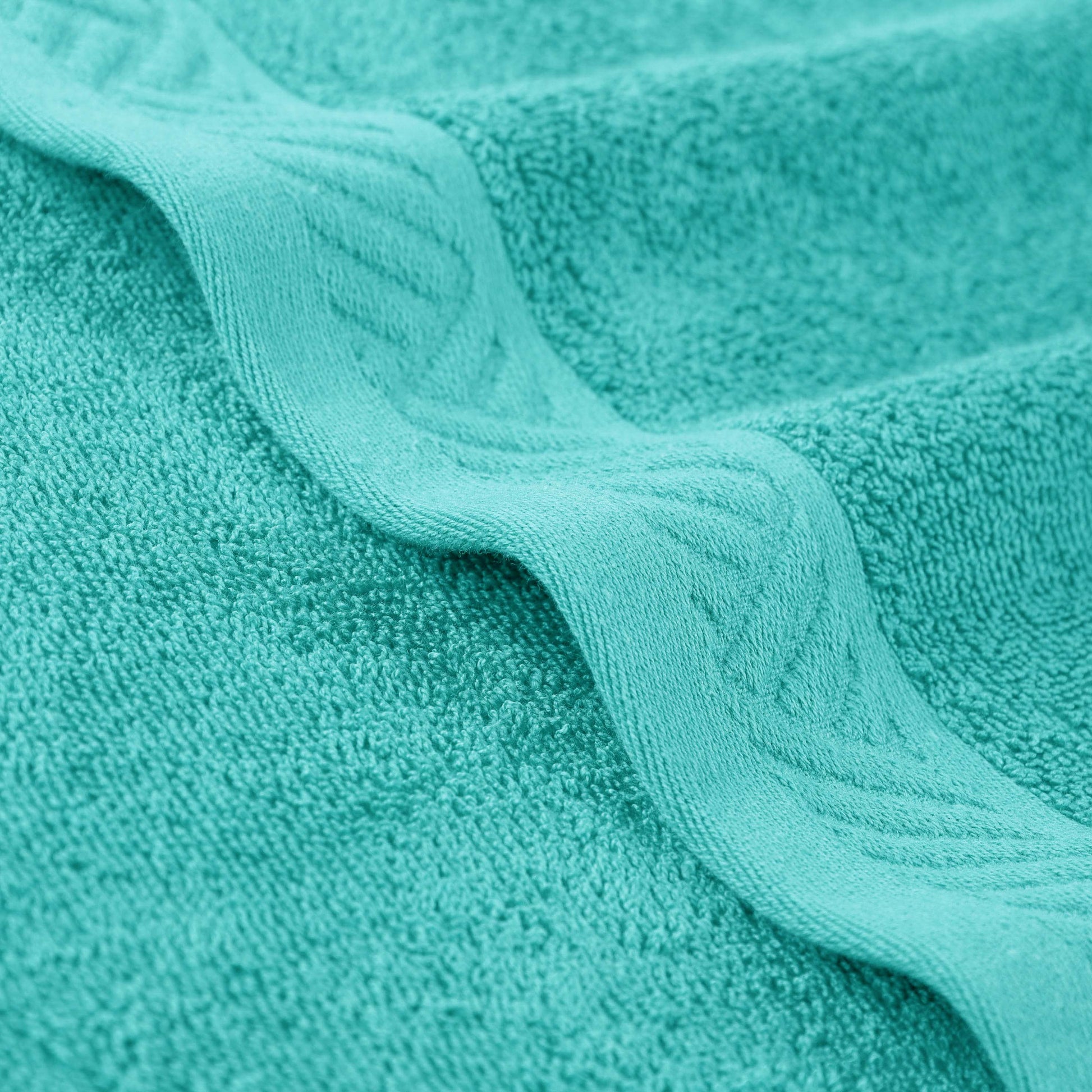 Basketweave Egyptian Cotton Solid 3 Piece Assorted Towel Set - Turquoise