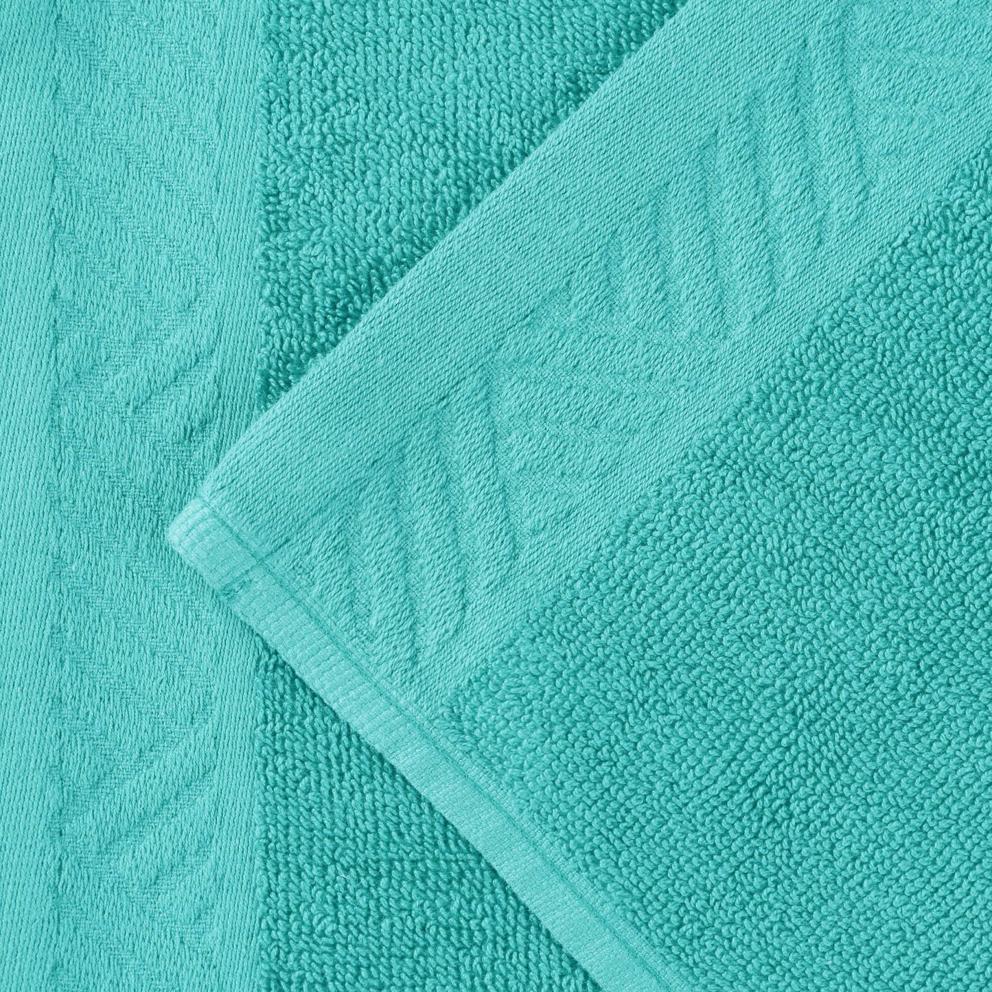 Basketweave Egyptian Cotton Solid 3 Piece Assorted Towel Set - Turquoise