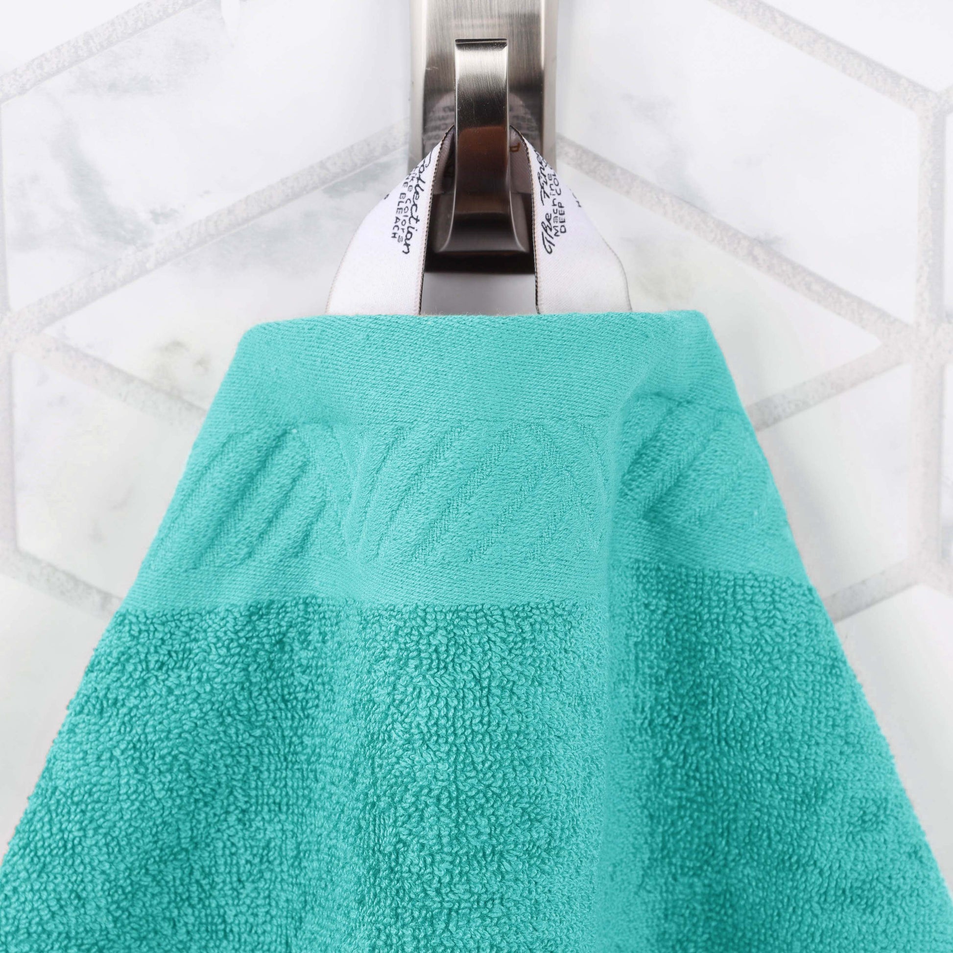 Basketweave Egyptian Cotton Solid 3 Piece Assorted Towel Set - Turquoise