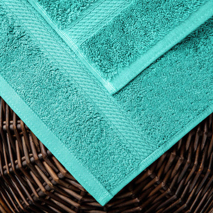 Egyptian Cotton Pile Plush Heavyweight Absorbent Bath Towel (Set of 4) - Turquoise