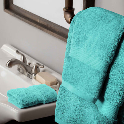 Egyptian Cotton Pile Plush Heavyweight Absorbent Bath Towel (Set of 4) - Turquoise