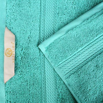 Egyptian Cotton Pile Plush Heavyweight Absorbent Bath Towel (Set of 4) - Turquoise