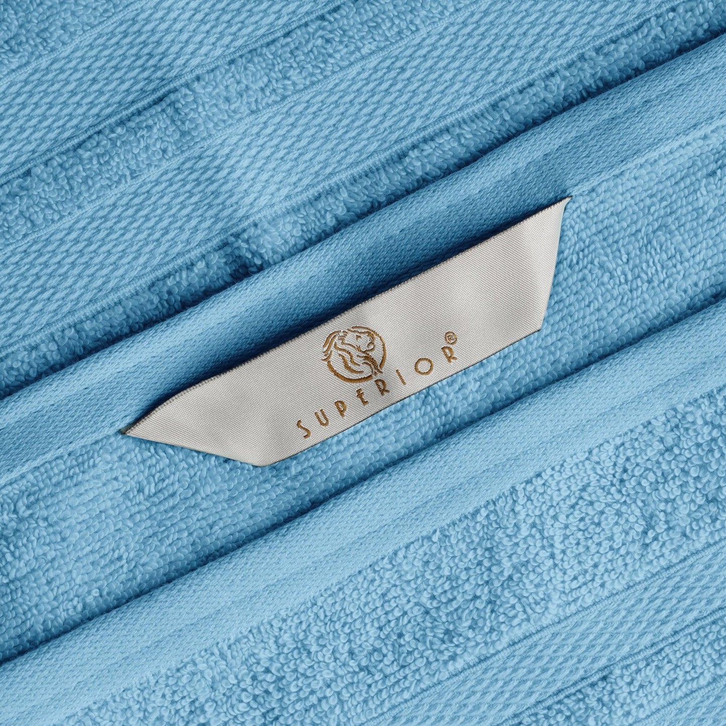 Superior Ultra Soft Cotton Absorbent Solid Assorted 3-Piece Towel Set -Denim Blue