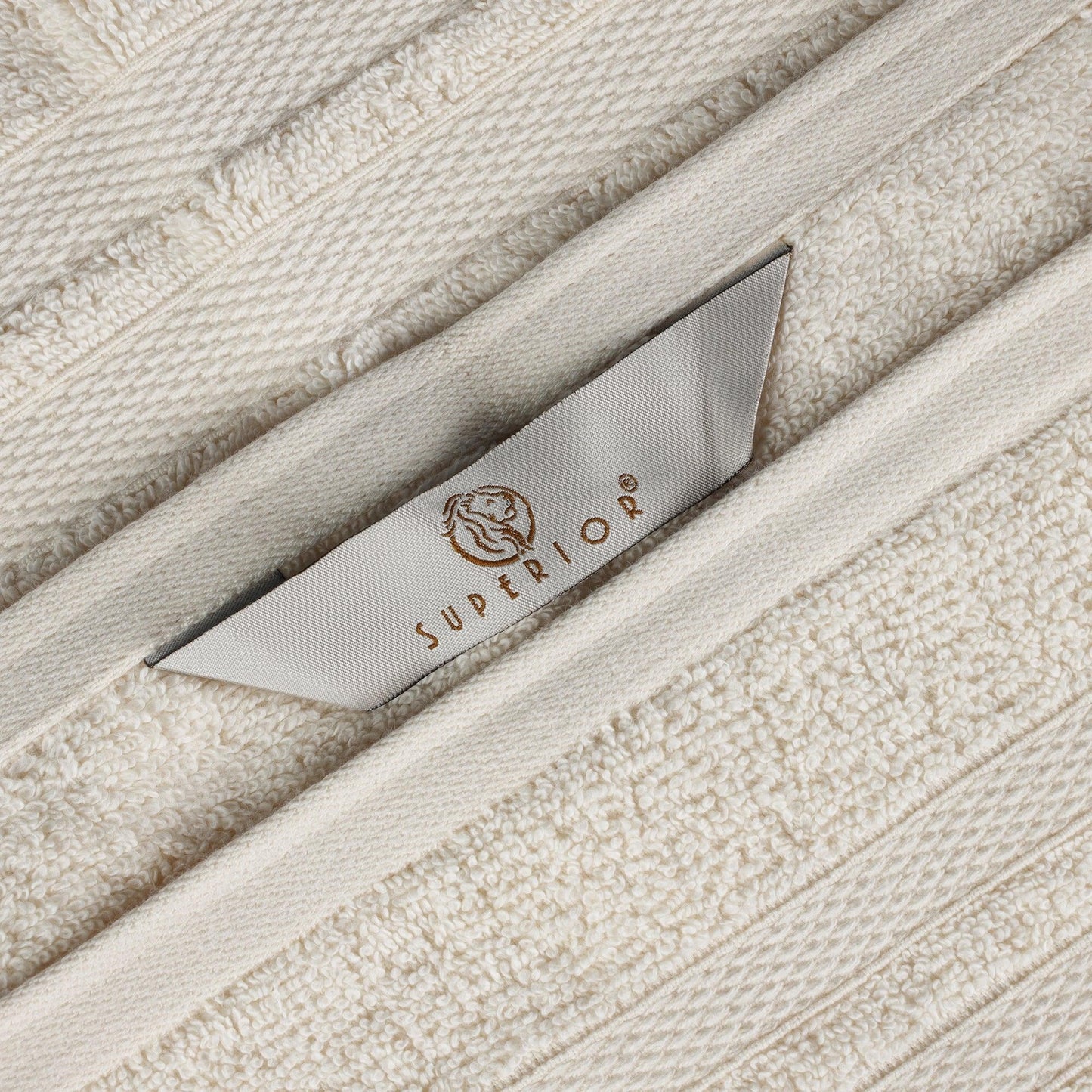 Superior Ultra Soft Cotton Absorbent Solid Assorted 3-Piece Towel Set -Ivory