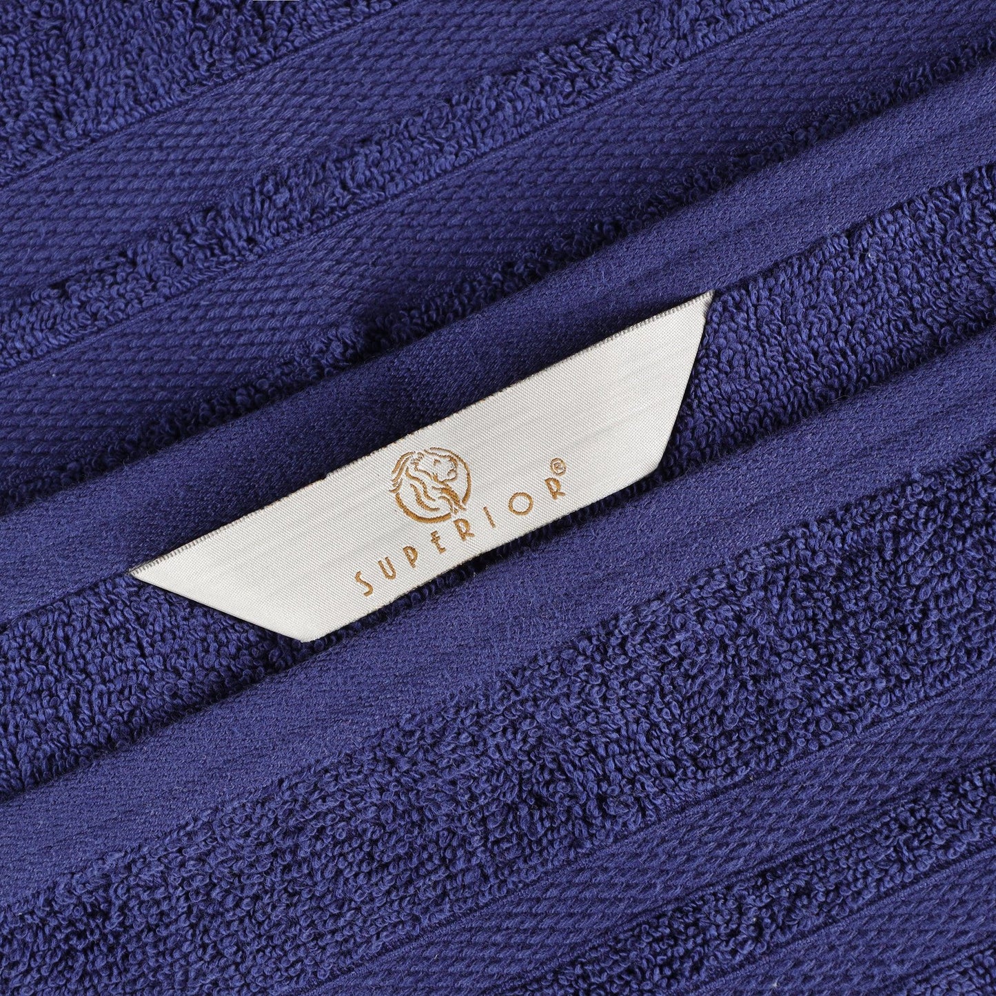 Superior Ultra Soft Cotton Absorbent Solid Assorted 3-Piece Towel Set -Navy Blue
