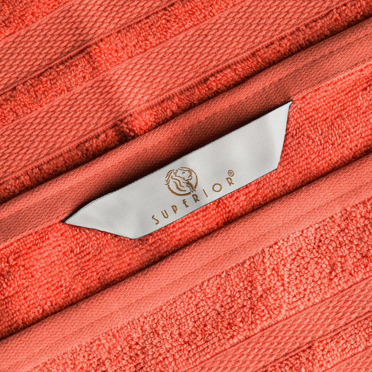 Superior Ultra Soft Cotton Absorbent Solid Assorted 3-Piece Towel Set - Tangerine