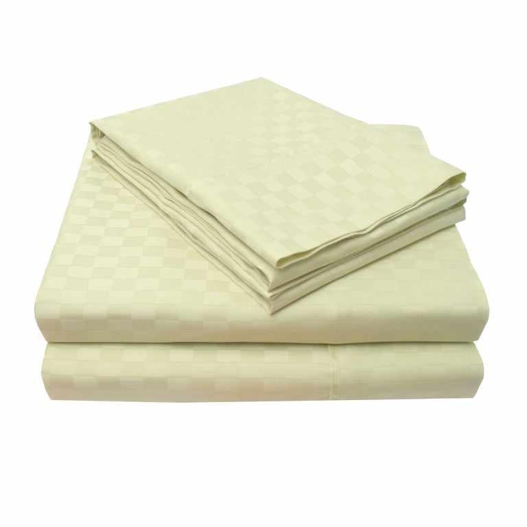 Superior Ultra-Soft 300-Thread Count Checkered absorbent Cotton Bed Sheet Set - Sage