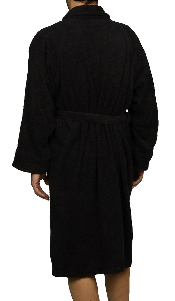 Cotton Ultra-Soft Terry Adult Unisex Lightweight Luxury Bathrobe - Black