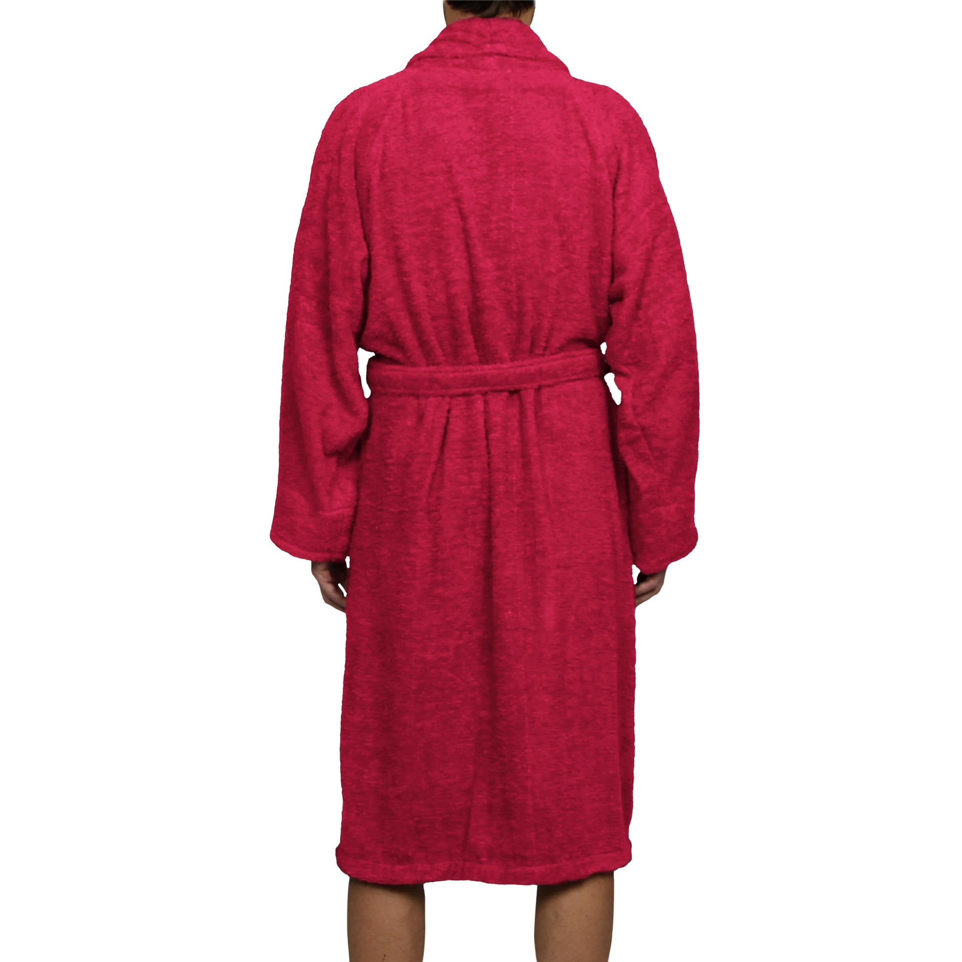 Cotton Ultra-Soft Terry Adult Unisex Lightweight Luxury Bathrobe - Cranberry