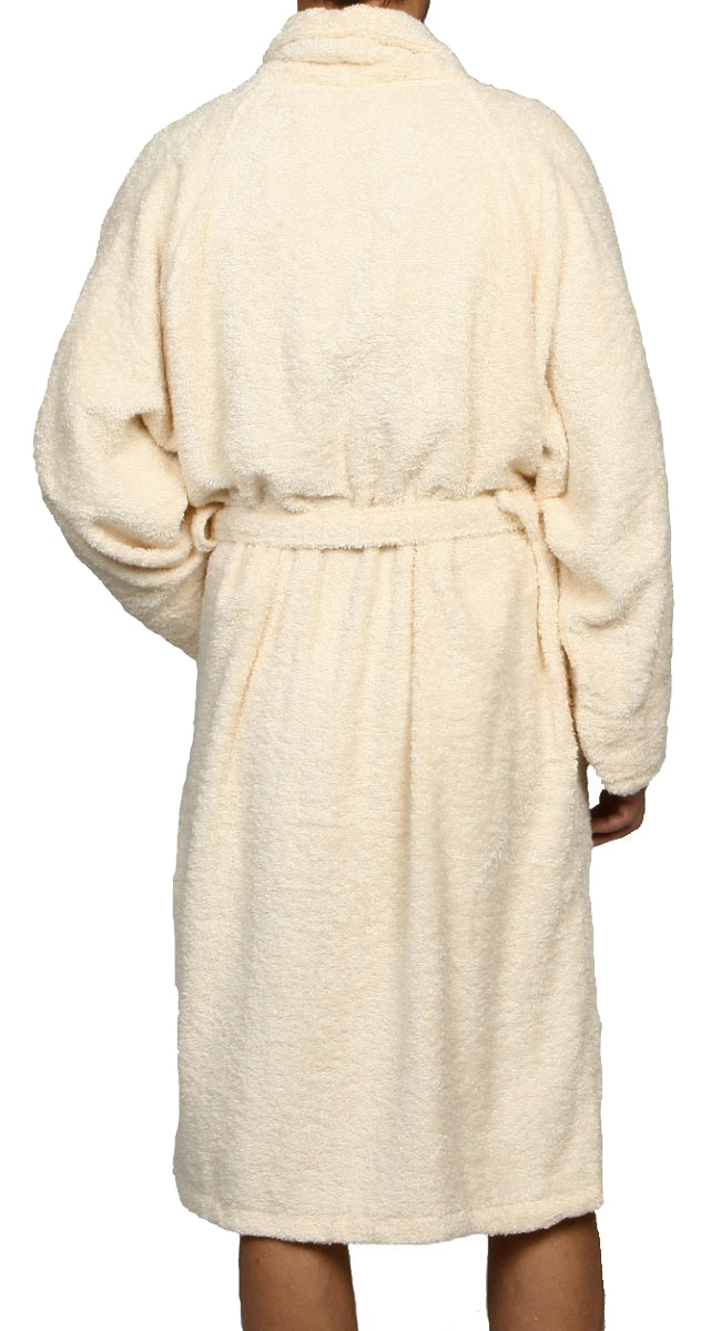 Cotton Ultra-Soft Terry Adult Unisex Lightweight Luxury Bathrobe - Ivory