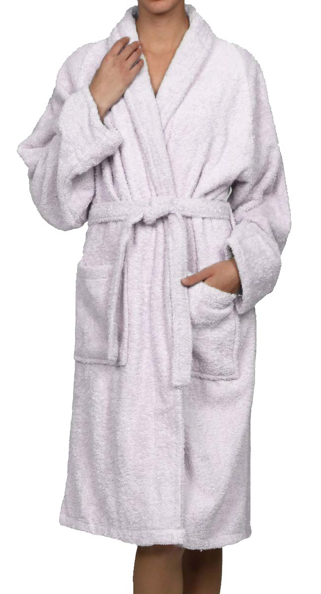 Cotton Ultra-Soft Terry Adult Unisex Lightweight Luxury Bathrobe - Lilac