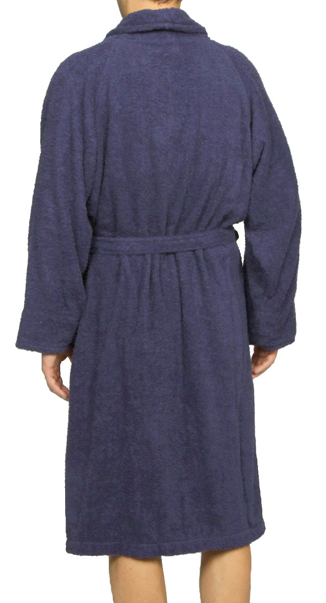 Cotton Ultra-Soft Terry Adult Unisex Lightweight Luxury Bathrobe - Navy Blue