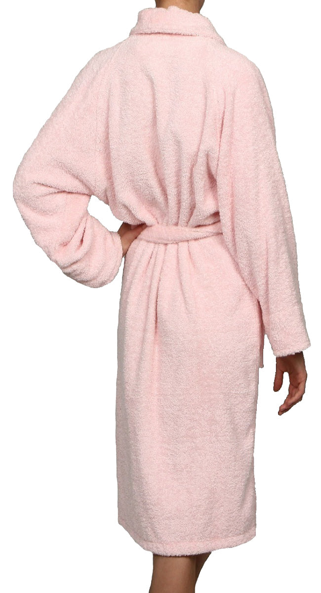 Cotton Ultra-Soft Terry Adult Unisex Lightweight Luxury Bathrobe - Pink