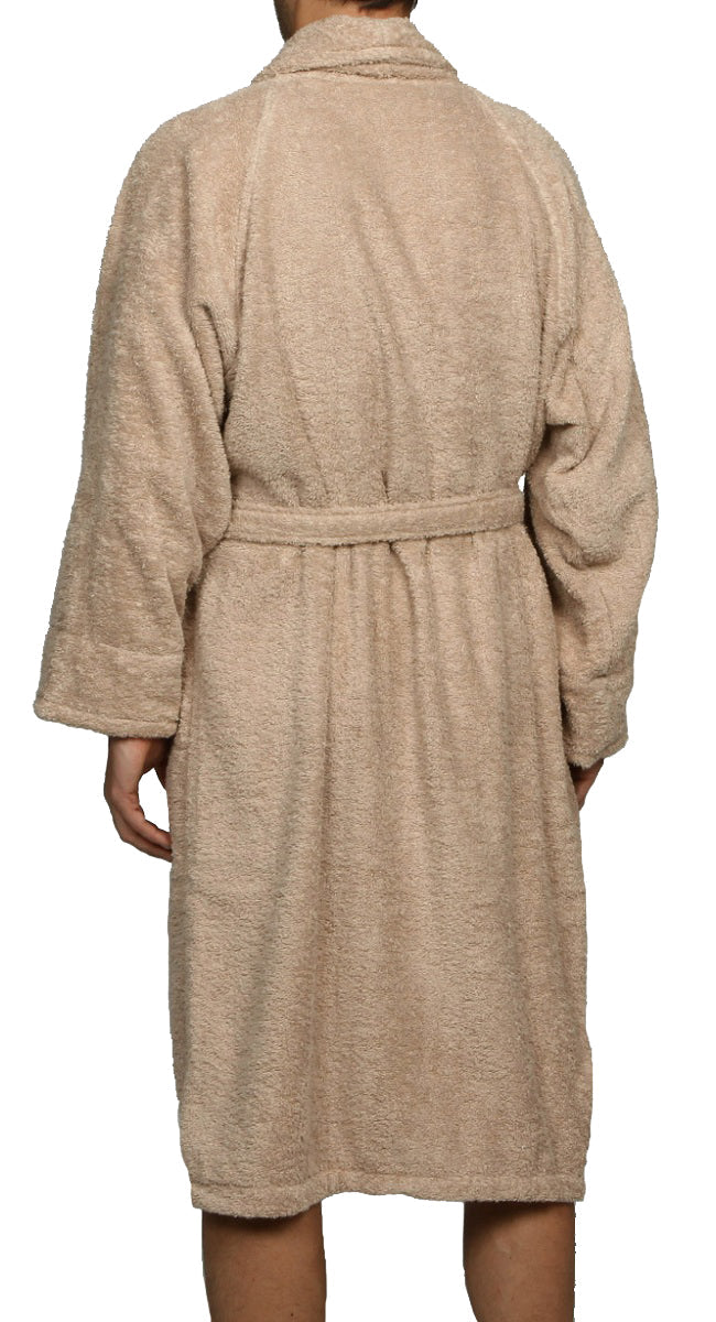 Cotton Ultra-Soft Terry Adult Unisex Lightweight Luxury Bathrobe - Taupe