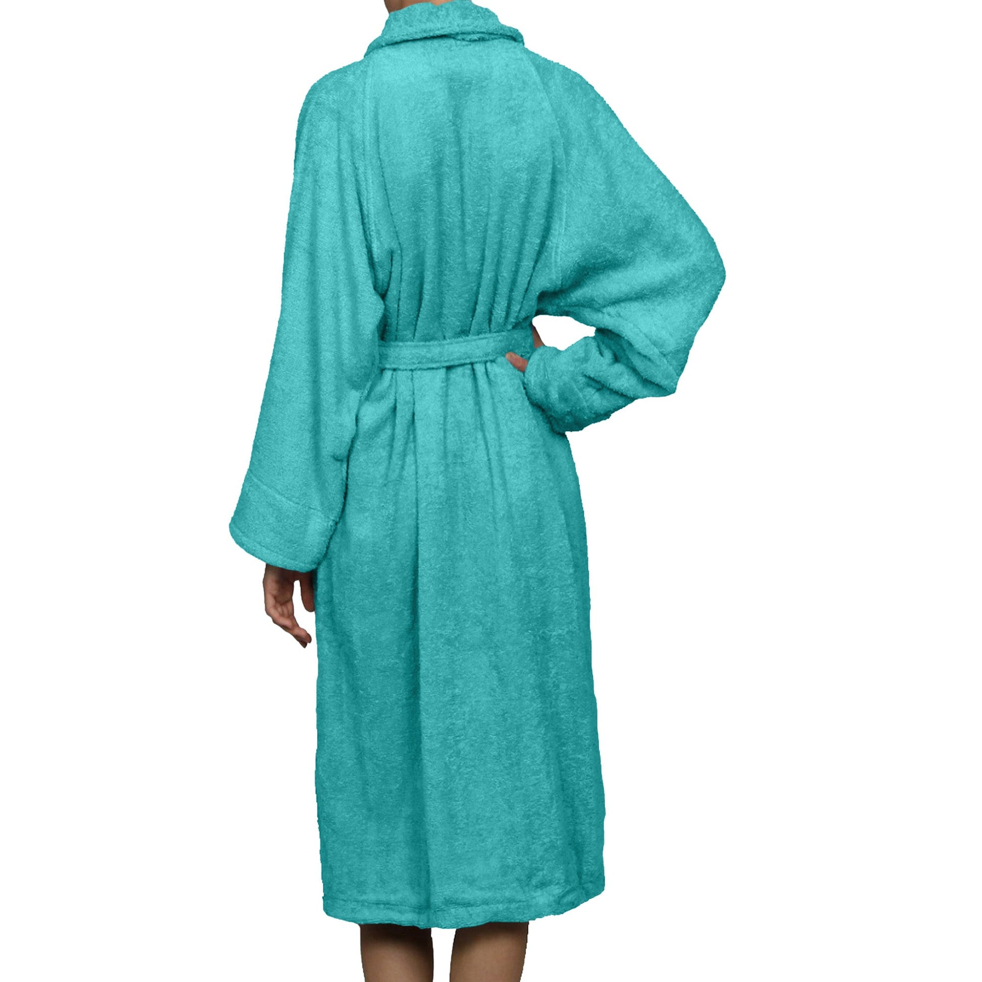 Cotton Ultra-Soft Terry Adult Unisex Lightweight Luxury Bathrobe - Teal