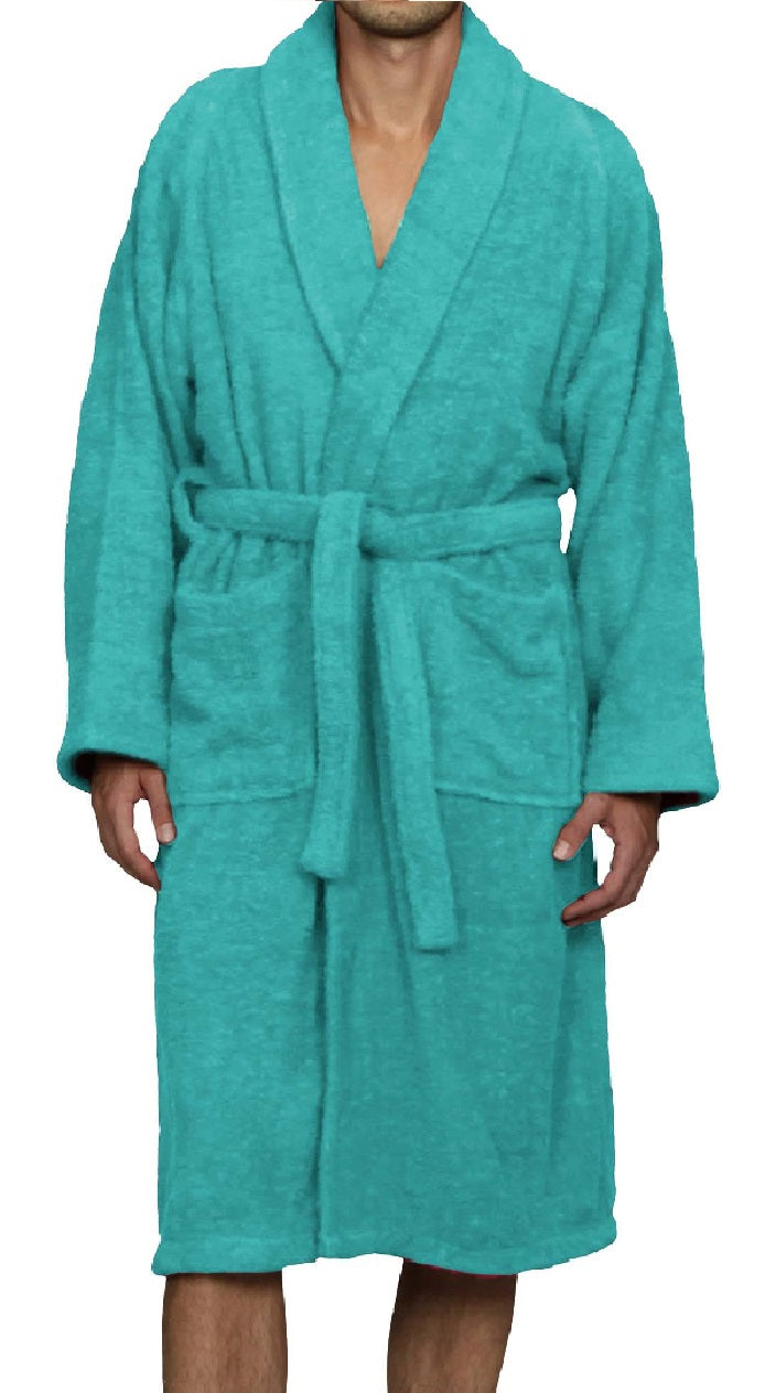 Cotton Ultra-Soft Terry Adult Unisex Lightweight Luxury Bathrobe - Teal