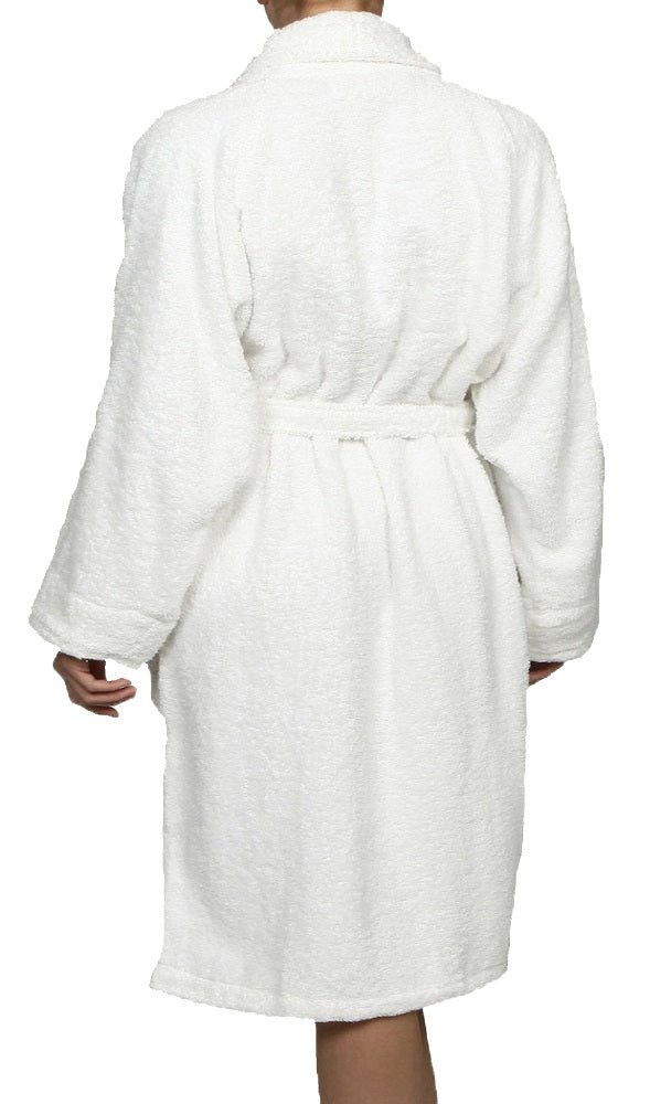 Cotton Ultra-Soft Terry Adult Unisex Lightweight Luxury Bathrobe - White