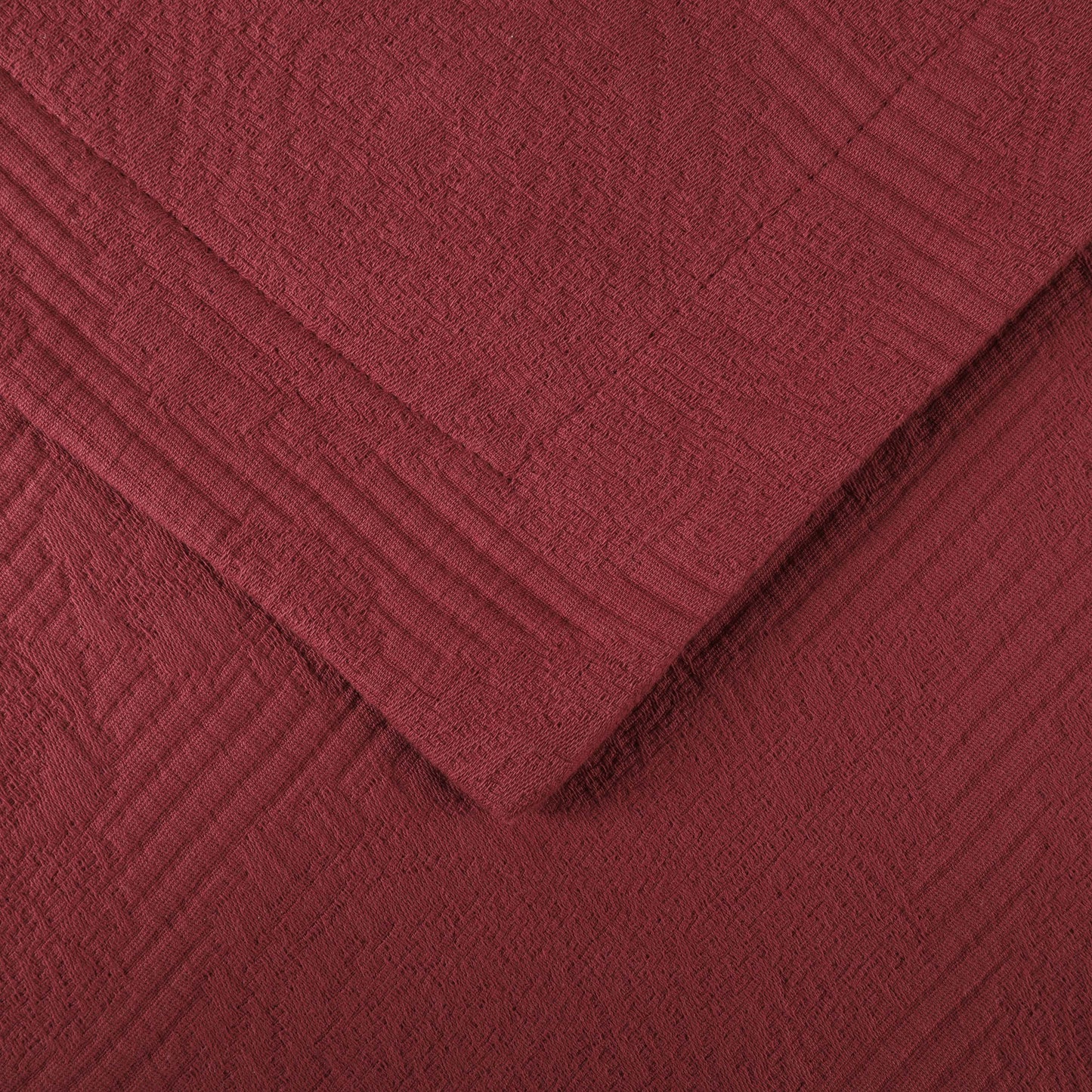 Victory Cotton Matelasse Weave Jacquard Scroll Medallion Bedspread Set - Garnet