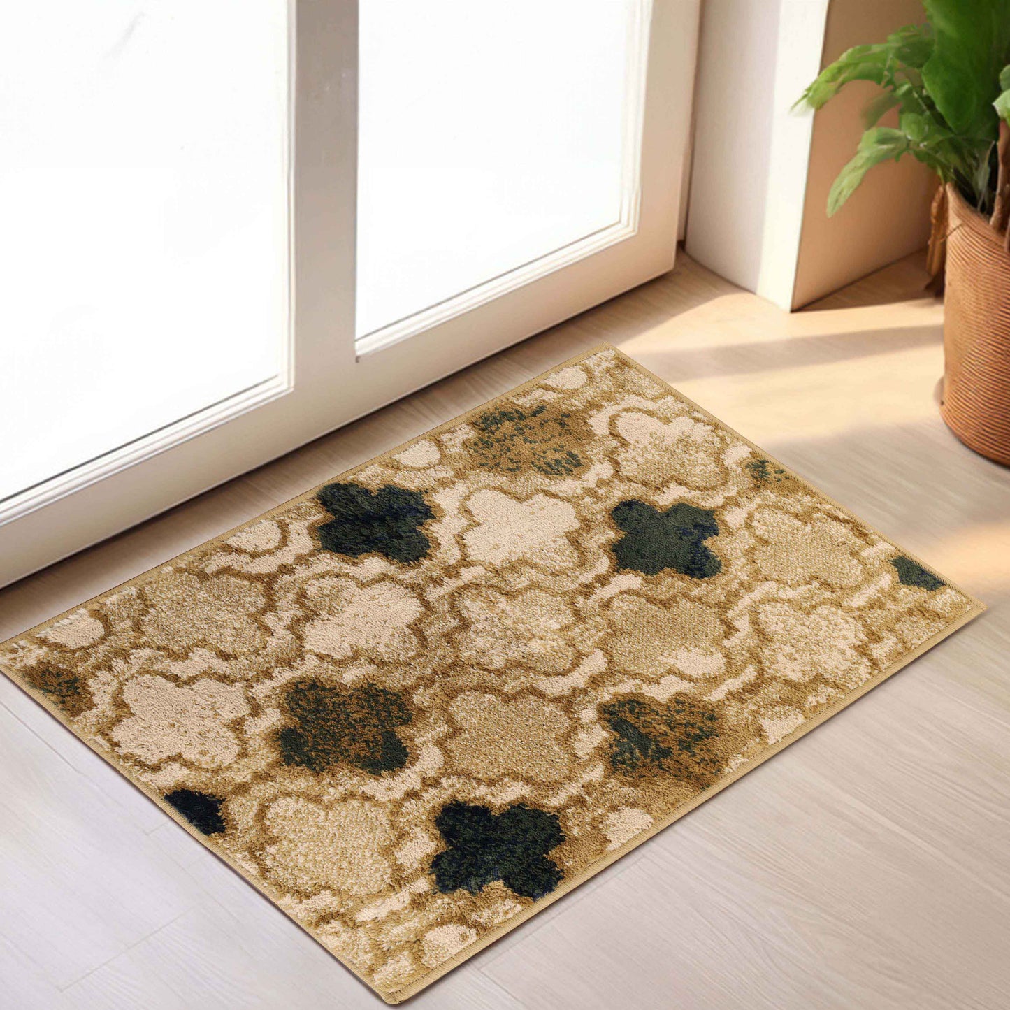 Viking Contemporary Geometric Trellis Indoor Area Rug or Runner - Cream