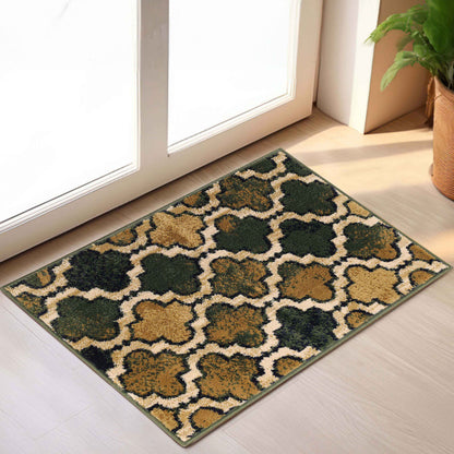 Viking Contemporary Geometric Trellis Indoor Area Rug or Runner - Green