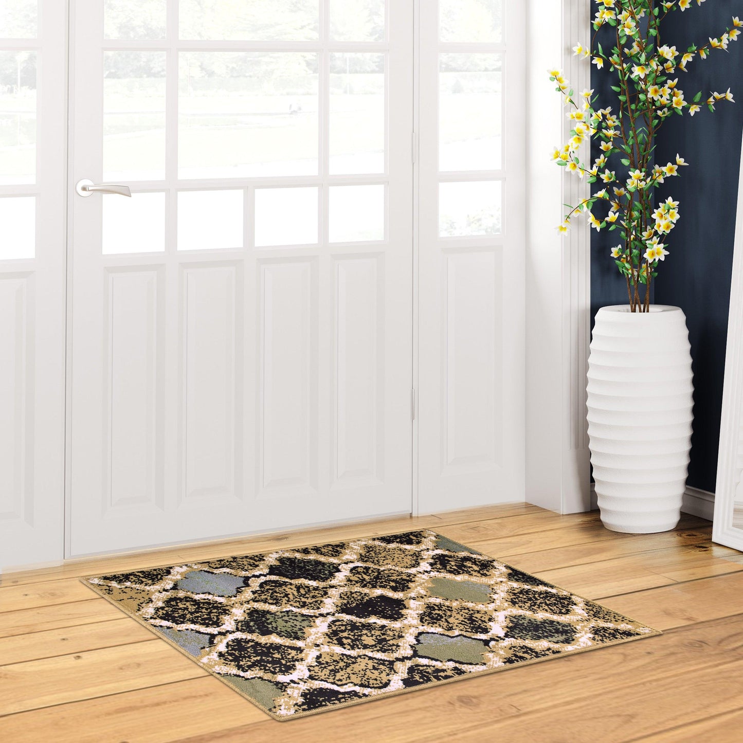 Viking Contemporary Geometric Trellis Indoor Area Rug or Runner - Multicolor