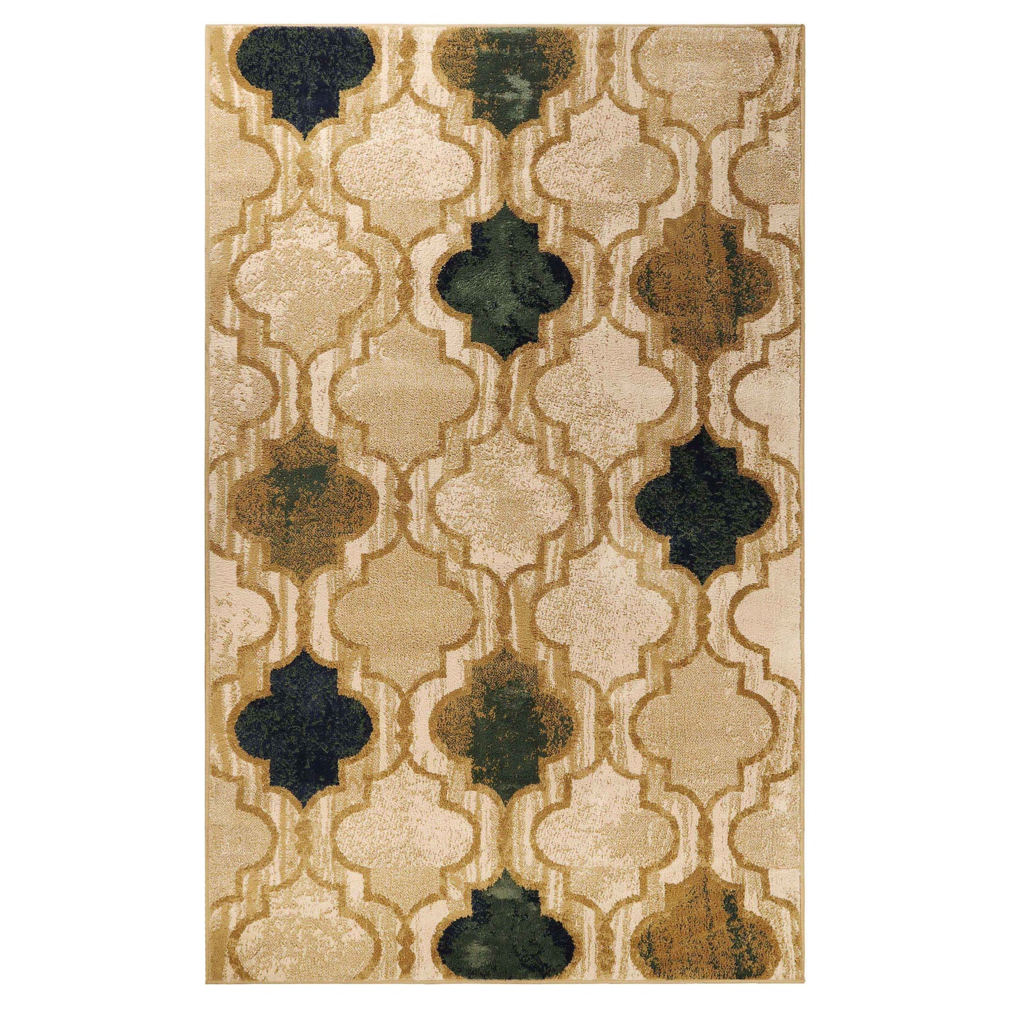 Viking Contemporary Geometric Trellis Indoor Area Rug or Runner - Cream