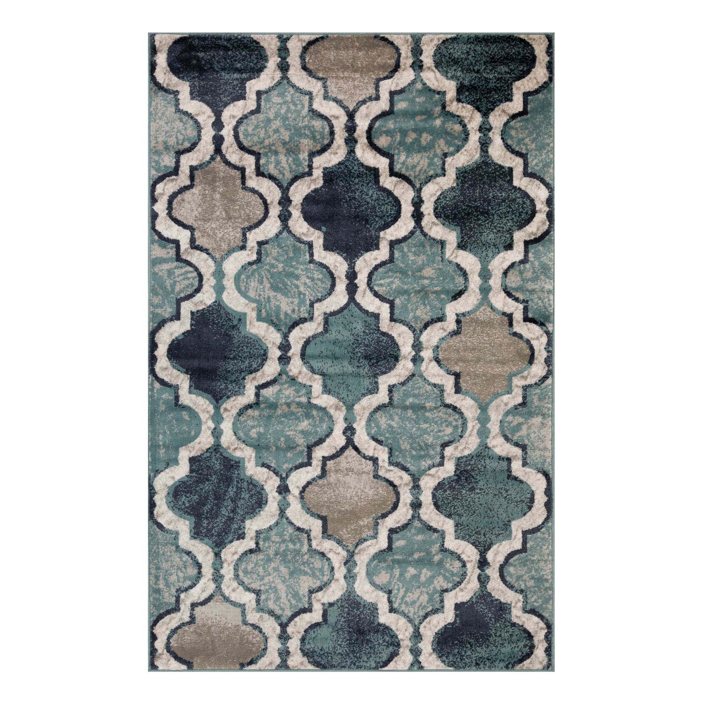 Viking Contemporary Geometric Trellis Indoor Area Rug or Runner - DeepRoyal