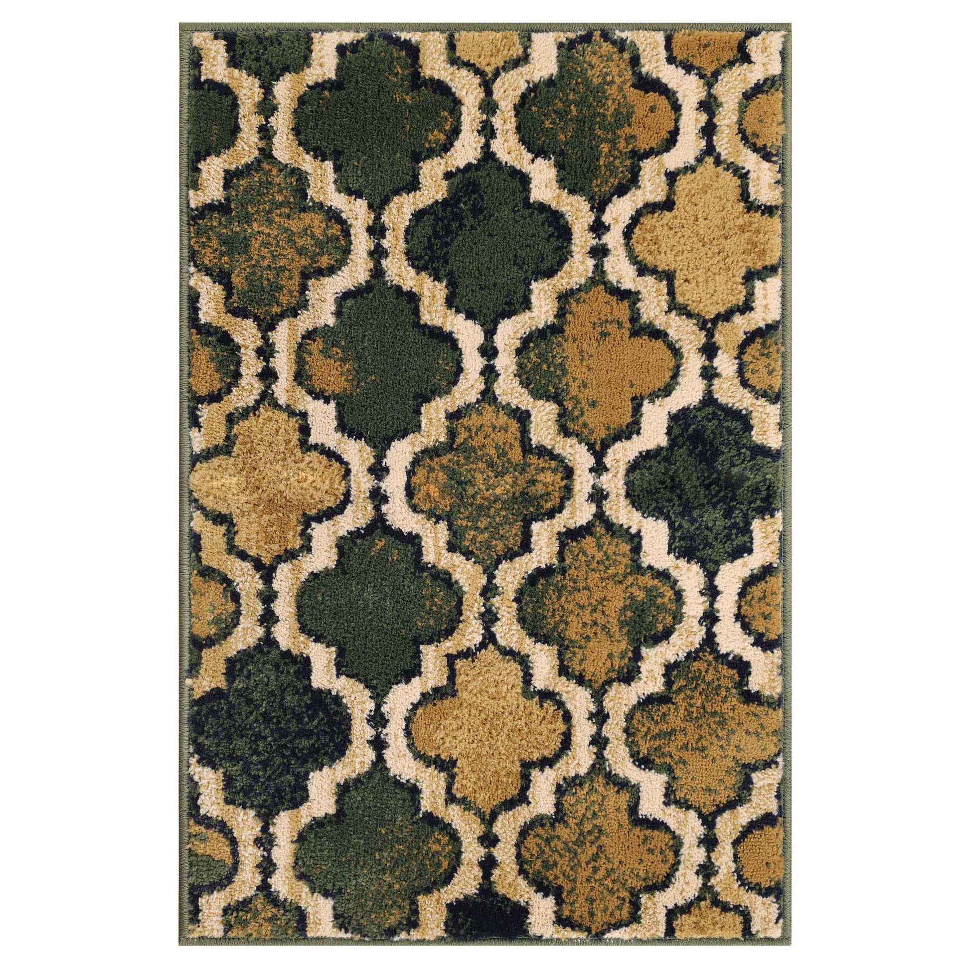 Viking Contemporary Geometric Trellis Indoor Area Rug or Runner - Green